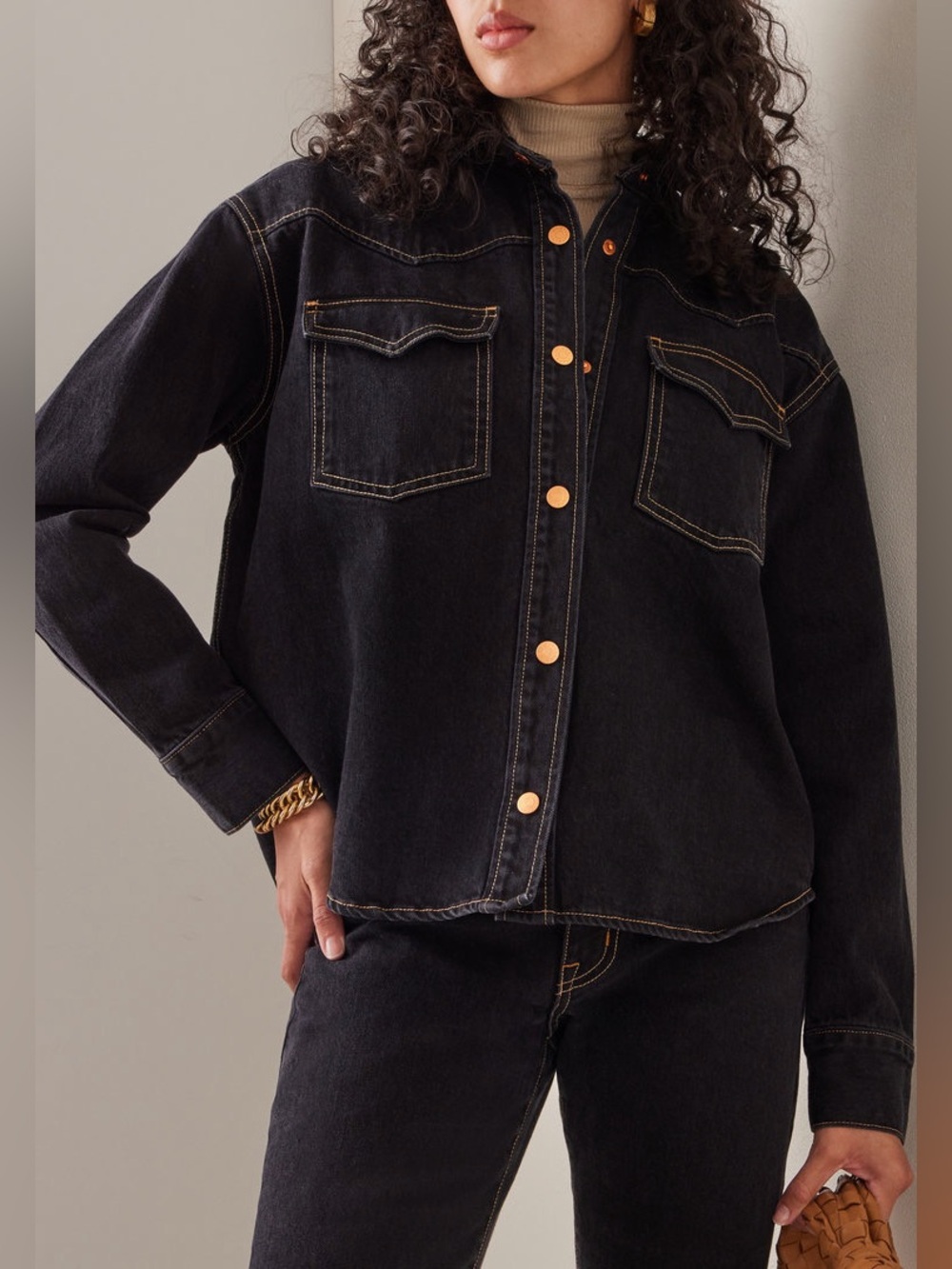 SLVRLAKE XS Cassidy Denim Jacket in Night Flight Dark Wash